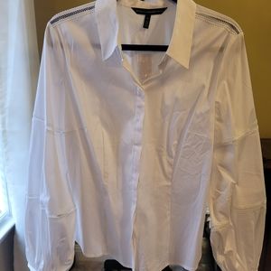 White House Black Market White Button Down Shirt Size 16